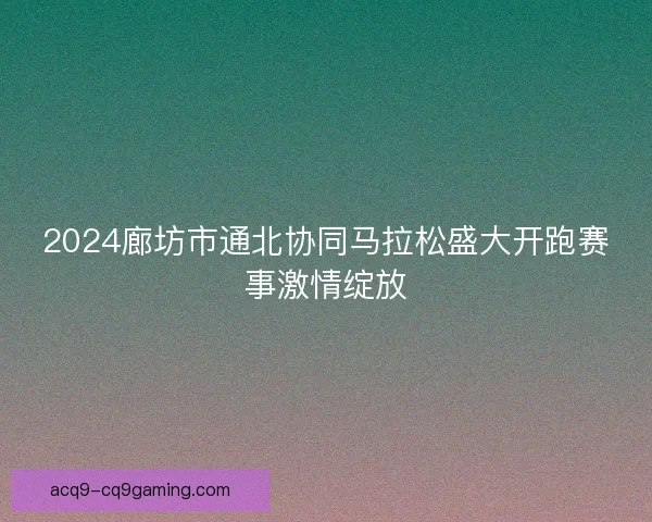 2024廊坊市通北协同马拉松盛大开跑赛事激情绽放