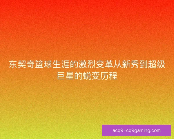 东契奇篮球生涯的激烈变革从新秀到超级巨星的蜕变历程